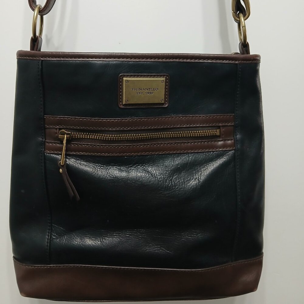 Tignanello Two Tone Leather Mailbag🤎🖤
